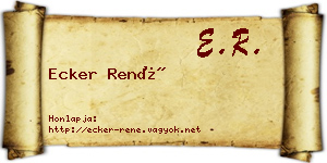 Ecker René névjegykártya